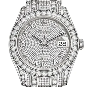 Rolex Pearlmaster 39 Diamond Pave Dial Pearlmaster Bracelet White Gold Watch 86409RBR