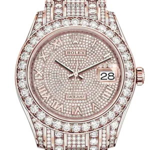 Rolex Pearlmaster 39 Diamond Pave Dial Pearlmaster Bracelet 18K Rose Gold Watch 86405RBR