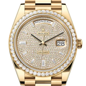 Rolex Day-Date 40 Diamond-Paved Dial Yellow Gold President Men's Watch 228348RBR 228348