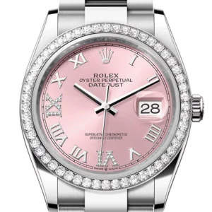 Rolex Datejust 36 Pink Roman Dial Diamond Bezel Watch 126284RBR 126284RBR-0024
