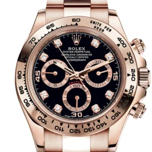 Rolex Cosmograph Daytona Rose Gold Black diamond set Dial Bracelet 116505
