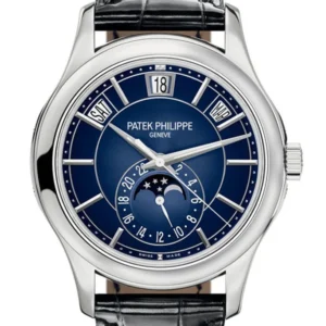 Patek Philippe Complications Blue Sunburst Dial Automatic Men's Annual Calendar Watch 5205G-013
