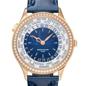 Patek Philippe Complications World Time New York Special Edition in Rose Gold with Diamond Bezel 7130R-012